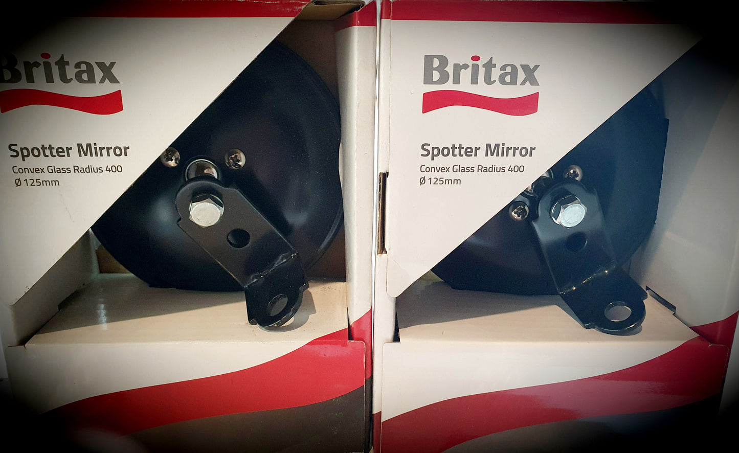Britax spotter mirror clamp on 125mm diameter - SS Racetech Rods & Customs
