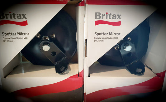 Britax spotter mirror clamp on 125mm diameter - SS Racetech Rods & Customs