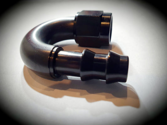 406-06-BLK -6 180 degree hose end - SS Racetech Rods & Customs