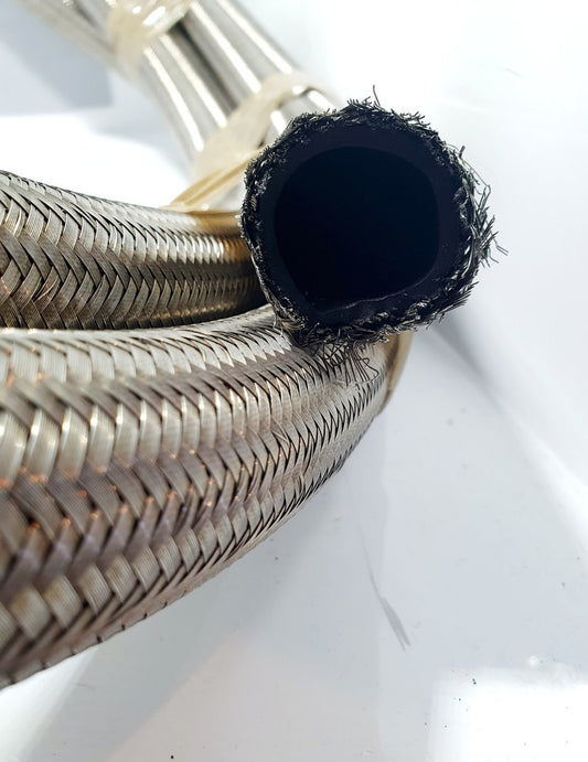 Teflon hose stainless steel braided - 6 per meter (SFT200-06) - SS Racetech Rods & Customs