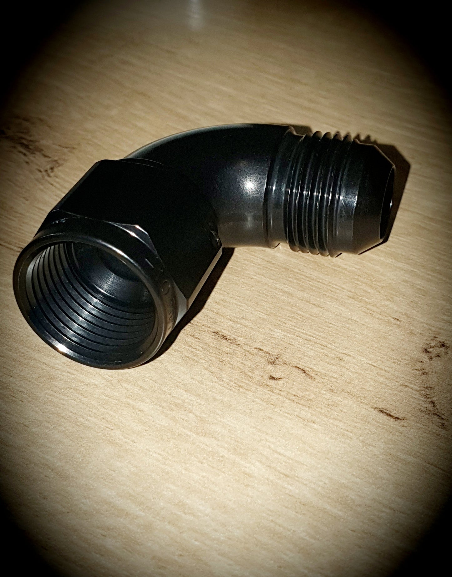 143-10-BLK -10 female to male 90 degree - SS Racetech Rods & Customs