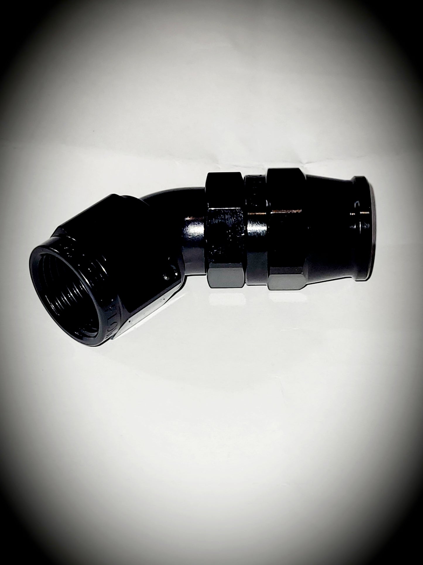 202-08-BLK -8 45 degree hose end - alloy - SS Racetech Rods & Customs