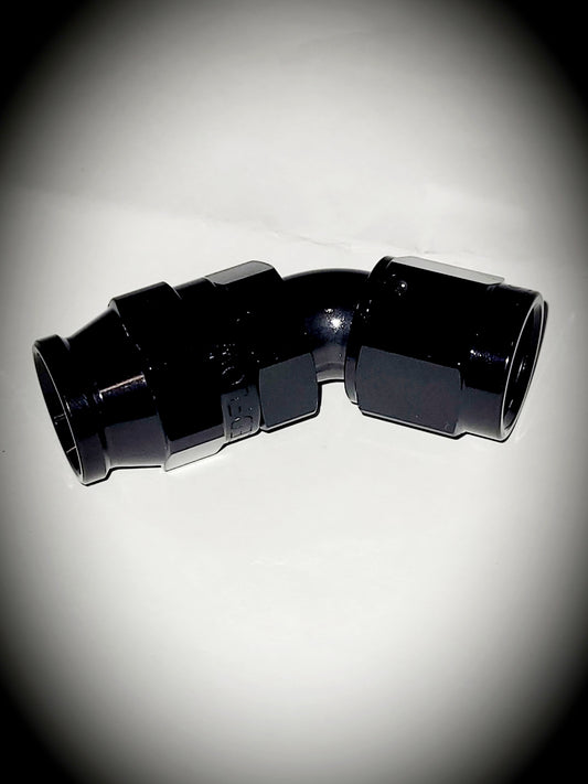 202-06-BLK -6 45 degree hose end - alloy - SS Racetech Rods & Customs