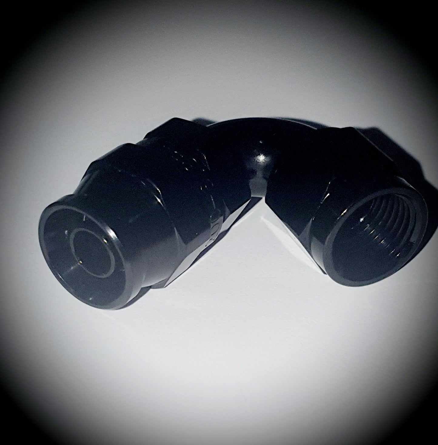 204-06-BLK -6 120 degree hose end - alloy