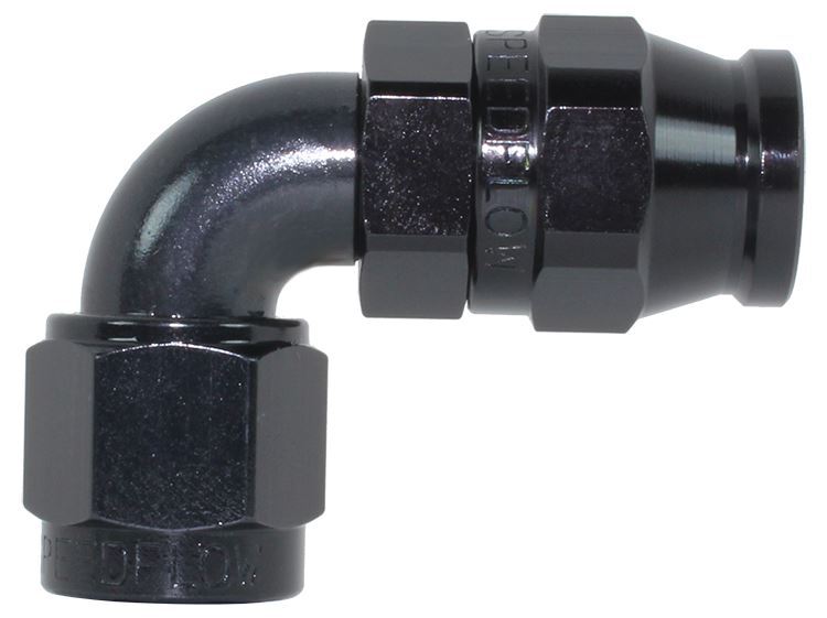 203-03-BLK -3 90 degree hose end - alloy - SS Racetech Rods & Customs