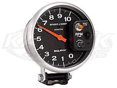 ATM3900 Sport-Comp 5" Pedestal Mount Tachometer 10,000 RPM w/ Adjustable Pointer - SS Racetech Rods & Customs