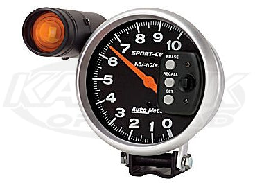 ATM3900 Sport-Comp 5" Pedestal Mount Tachometer 10,000 RPM w/ Adjustable Pointer - SS Racetech Rods & Customs