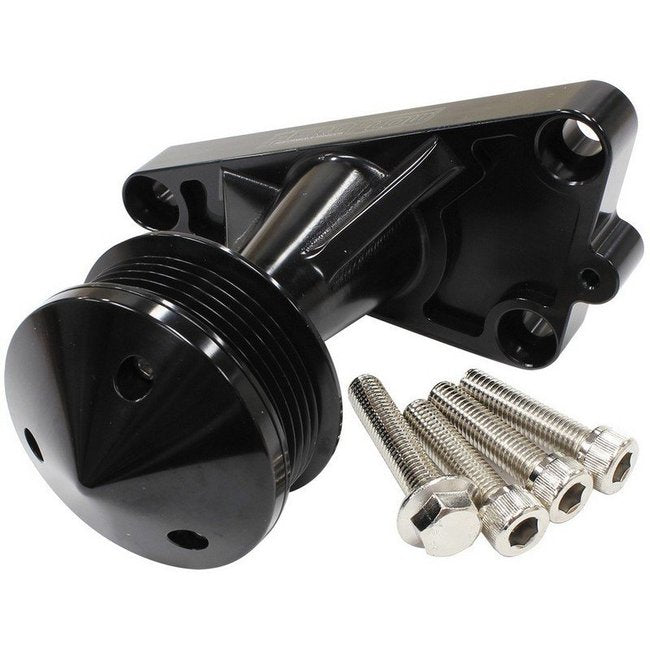 AF64-4367BLK - Aeroflow power steer delete bracket and idler pulley fits gm ls - SS Racetech Rods & Customs