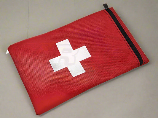 DRT1STAIDBAG Dirt Bagz Red Emergency First Aid Bag 7" Wide 11" Tall Empty Bag Does Not Include Medical Supplies - SS Racetech Rods & Customs