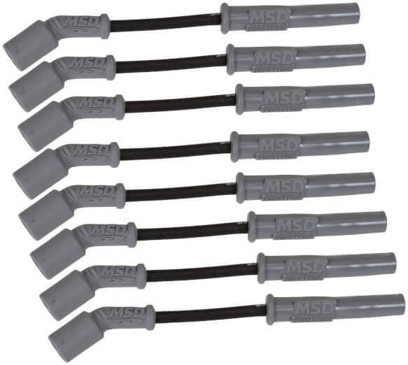 MSD-32813 MSD Spark Plug Wires, Copper, Silicone, Multi-Angle, 8.5mm Dia., Black, GM LS Engines, Set