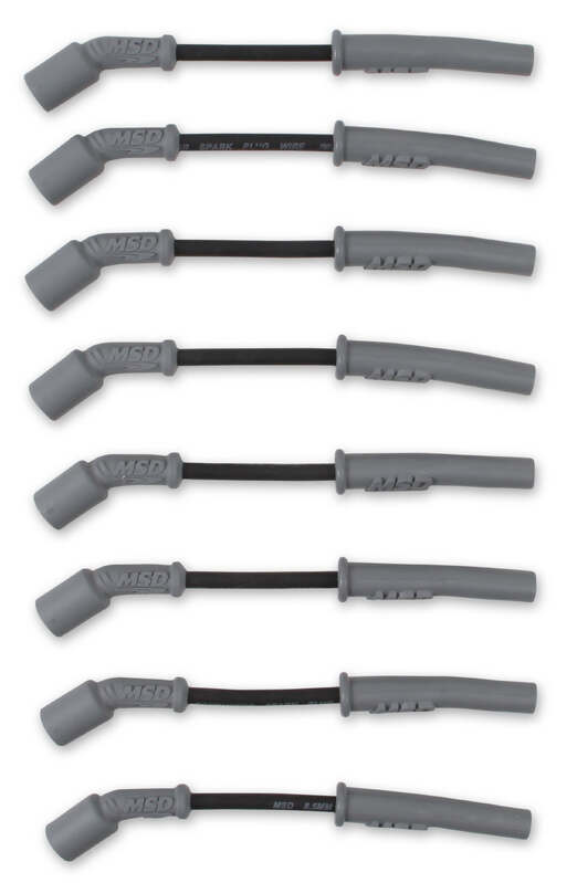 MSD-32813 MSD Spark Plug Wires, Copper, Silicone, Multi-Angle, 8.5mm Dia., Black, GM LS Engines, Set