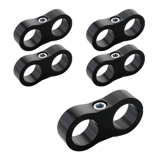 PFE156-04BK Proflow Aluminium Hose & Tubing Clamp Separators, 5 pack, Clamp 6.5mm ID Hole, Black - SS Racetech Rods & Customs