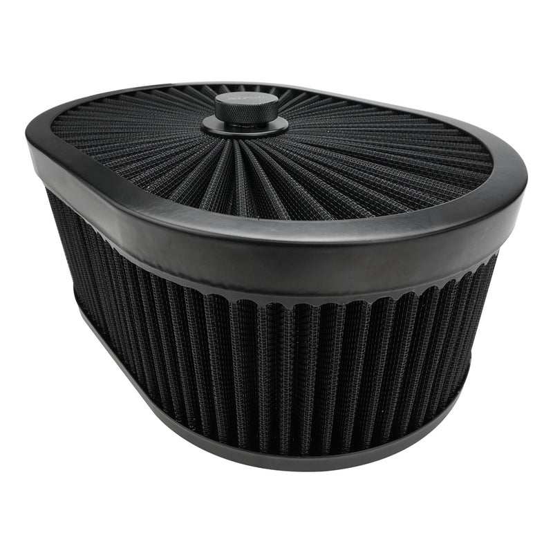 PFEAF-300127B Proflow Air Filter Assembly Flow Top Oval Black 12in. x 9in. x 5in. Suit 5-1/8in. Flat Base
