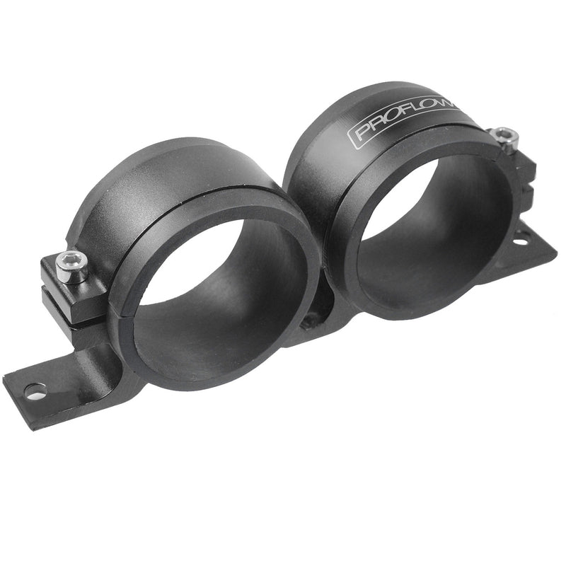 PFEBOSDUALBKTBK Proflow Fuel Pump Dual Mount Dual Bosch 044 Bracket, Black - SS Racetech Rods & Customs