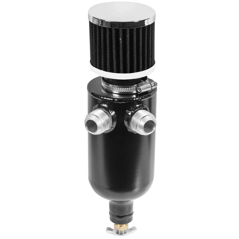 PFECCT080ANBK Proflow Oil Breather Tank Pro Aluminium, 0.75L, -12AN x 2 Male, Black - SS Racetech Rods & Customs