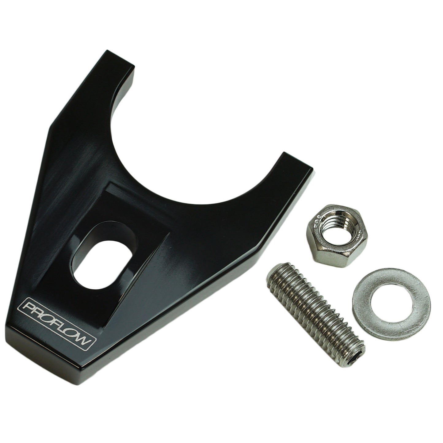 PFEDC032BK Proflow Distributor Hold-Down Clamp, For Chevrolet SB/BB & Holden V8, Billet Aluminium, Black, Stud Mount