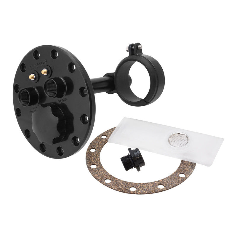 PFEFCA002 Proflow Single Fuel Pump Hanger, Mounts 1 60mm Bosch 044 Fuel Pump, 120.5mm PCD, Billet Aluminium, Black Anodised - SS Racetech Rods & Customs