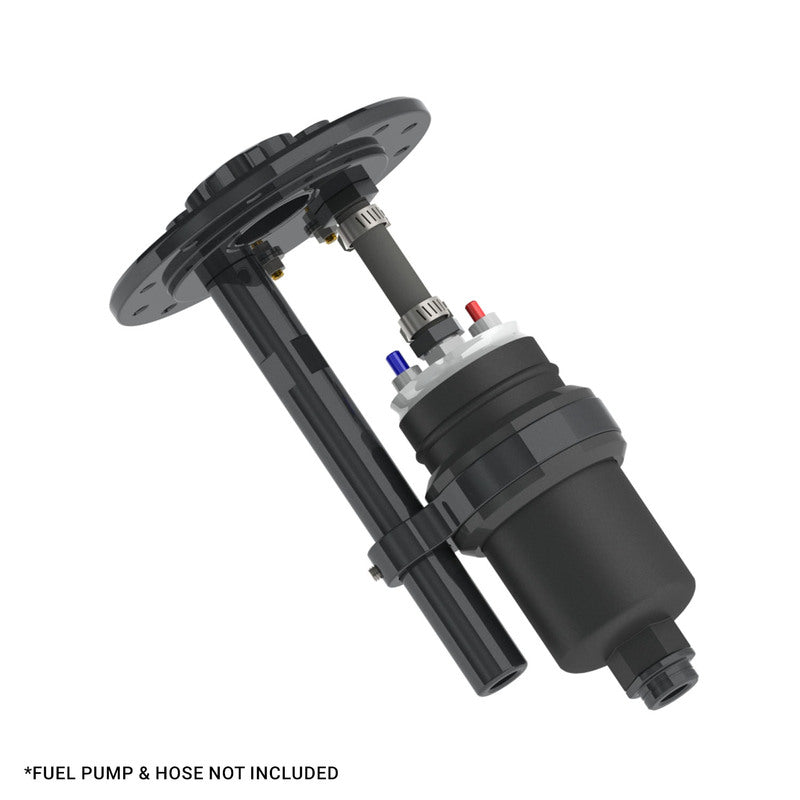 PFEFCA002 Proflow Single Fuel Pump Hanger, Mounts 1 60mm Bosch 044 Fuel Pump, 120.5mm PCD, Billet Aluminium, Black Anodised - SS Racetech Rods & Customs