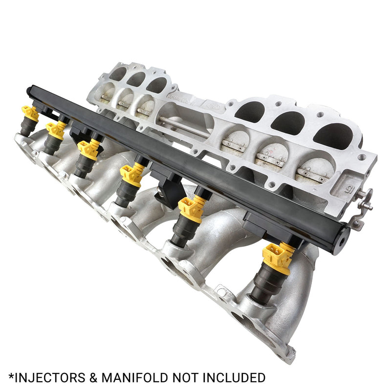 PFEFRKFD6BK Proflow Fuel Rail Kit, For Ford Falcon, Barra, BA-BF, XR6 Turbo, Billet Aluminium, Black Anodised - SS Racetech Rods & Customs