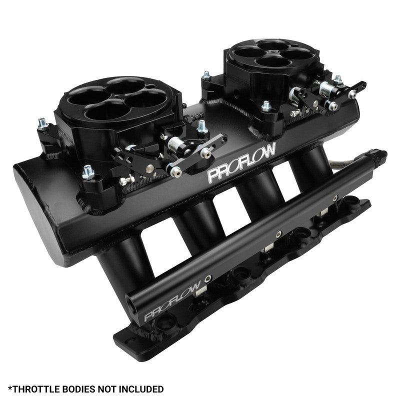 PFEM63238 Proflow SuperMax Intake Manifold, Tunnel Ram, For Holden Commodore LS1/LS2, EFI, Fabricated Black, W/Fuel Rails