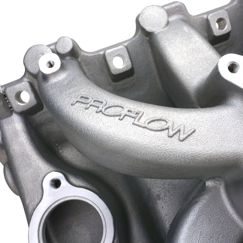 PFEM7594 Proflow Intake Manifold, AirMax, Dual Plane, For Holden Commodore V8, VN Heads 253, 304, 308, Aluminium, Natural, Square Bore