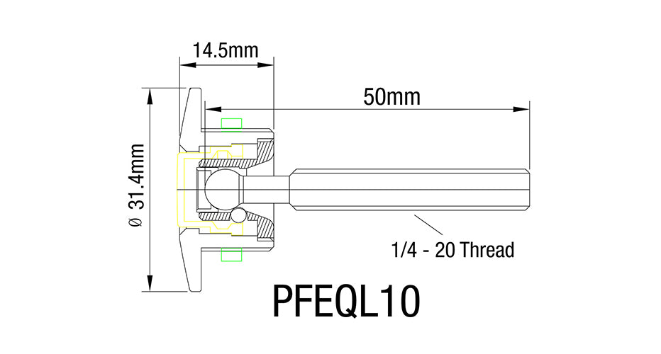 PFEQL10 Proflow Quick Release Pro Latch 31.4 mm Mini Fastener, Billet Aluminium, Polished, Kit