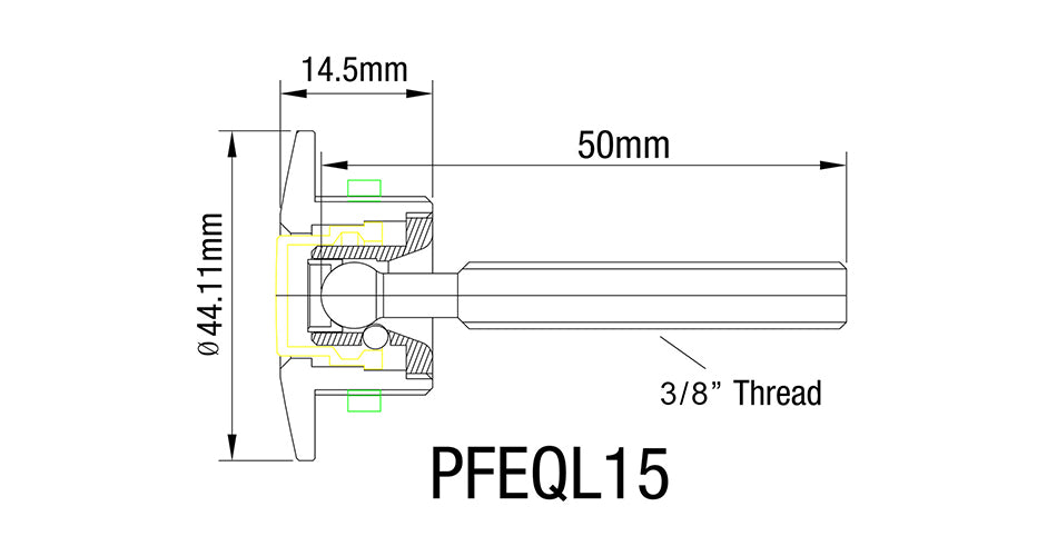 PFEQL15BK Proflow Quick Release Pro Latch Fastener, Aluminium, Black, 44.11 mm - SS Racetech Rods & Customs