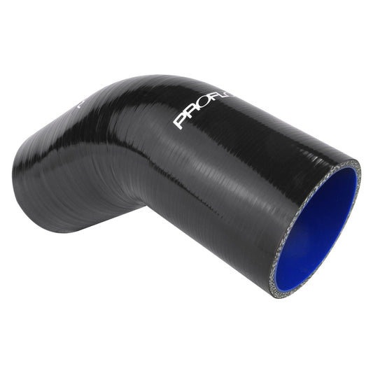 PFES102-350B Proflow Hose Tubing Air intake, Silicone, Coupler, 3.50in. 45 Degree Elbow, Black - SS Racetech Rods & Customs