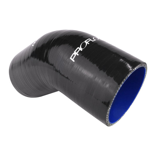 PFES202-250-300B Proflow Hose Tubing Air intake, Silicone, Reducer, 2.50in. - 3.00in. 45 Degree Elbow, Black - SS Racetech Rods & Customs