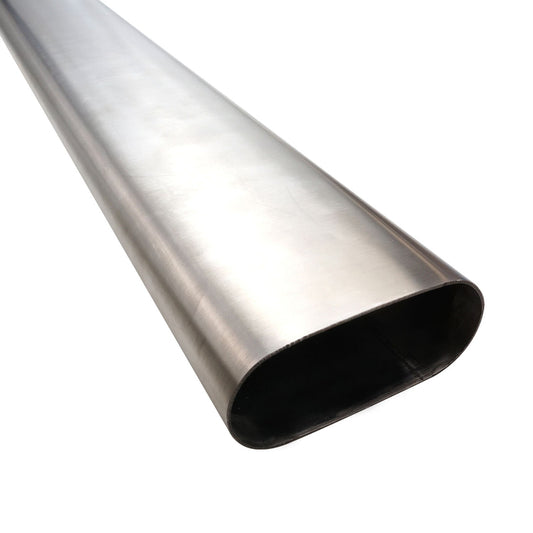 PFESS-OVT400 Proflow Oval Exhaust Tubing, Straight, 4.00'' Nominal Diameter, 125x63mm, Stainless Steel, 920mm Length - SS Racetech Rods & Customs