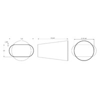PFESS-PA400 Proflow Pipe Adapter, Exhaust, Oval To Round, Stainless Steel, Raw, 4 in. Inlet/Outlet, 6 in. Length