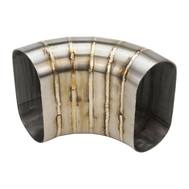 PFESS-PCVW350-90 Proflow Pie Cut Welded Oval Tube Vertical 304 Stainless Steel, 3.5 in. 90 deg