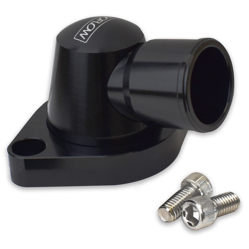 PFETH-803BK Proflow Water Neck, Billet Aluminium Swivel, Black Anodised, 90 Degree, SB & BB Chev - SS Racetech Rods & Customs