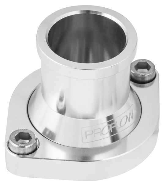 PFETH-805S Proflow Water Neck, Billet Aluminium, Silver Anodised, Straight Up SB For Ford 302-351 Cleveland - SS Racetech Rods & Customs