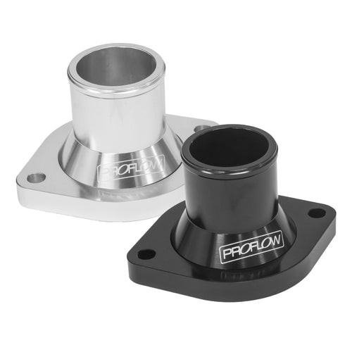 PFETH-812BK Proflow Water Neck, Billet Aluminium, Black Anodised, Straight Up, Chev For Holden Commodore, LS1, LS2 - SS Racetech Rods & Customs