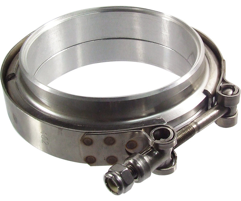 PFETV40 Proflow V Band Exhaust Clamp, Interlocking, Stainless Steel, Natural, 4.0 in. O.D. Pipe, Kit