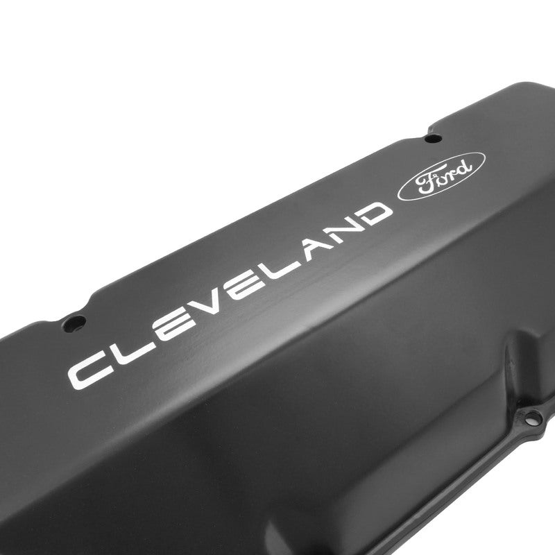 PFEVC-510 Proflow Valve Covers, Tall Cast Aluminium, Black, For Ford Logo, Small Block For Ford 302, 351C, Pair - SS Racetech Rods & Customs