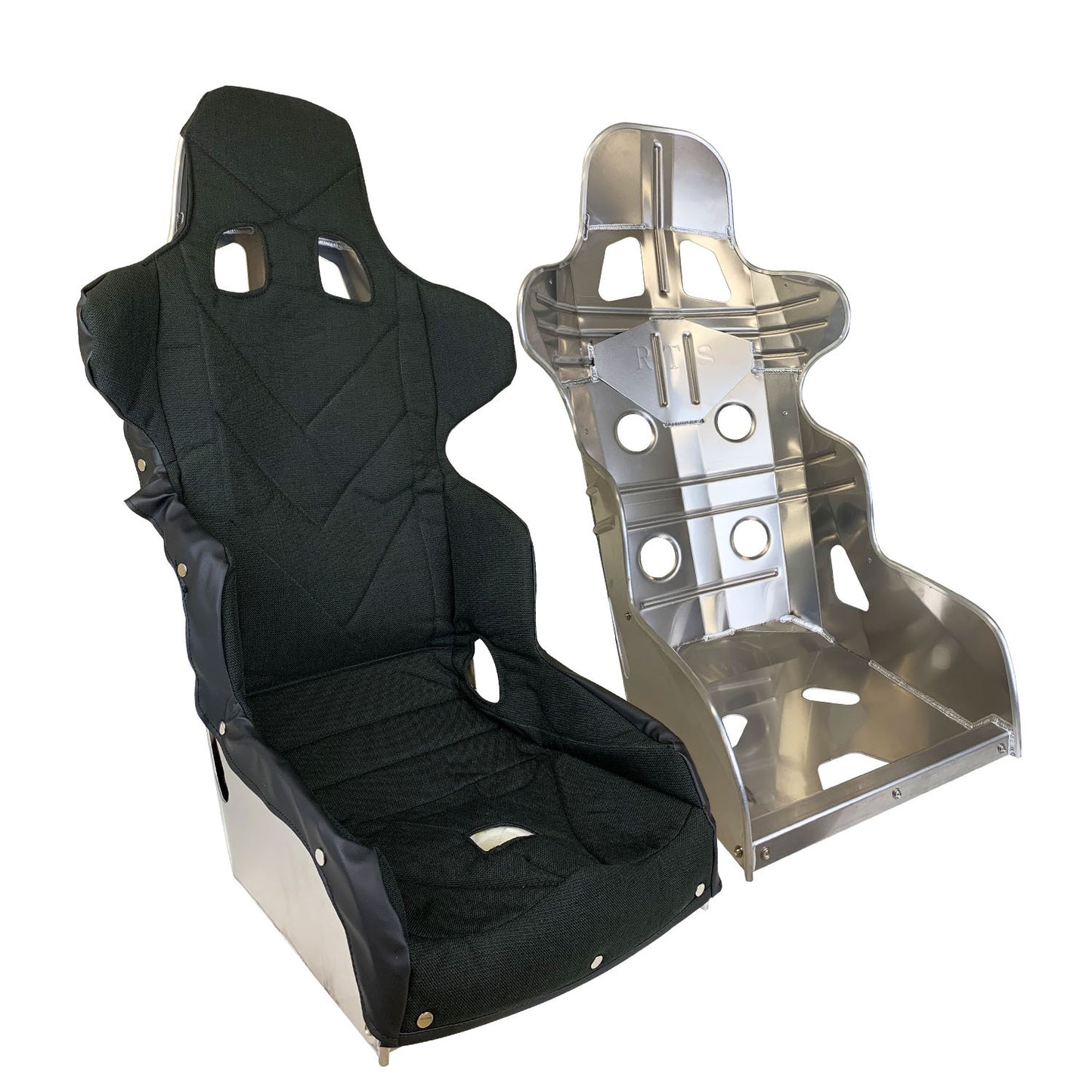 PFS-A406 Proforce Seat, Aluminium Seat 65 series Road Race with Cloth Cover Black Highback 16in. Wide - SS Racetech Rods & Customs