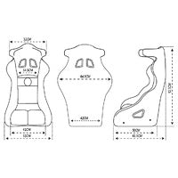 PFS-RTS900 Proforce Racing Seat, FIA, Highback Bucket Competition, Glass Fiber Reinforce Plastic Lightweight, Black Velour, Each