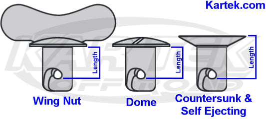 FBRFB55FA Quarter Turn Fastener Countersunk Aluminum Allen Head Button 0.550 Length For #6 Spring (pack of 5) - SS Racetech Rods & Customs