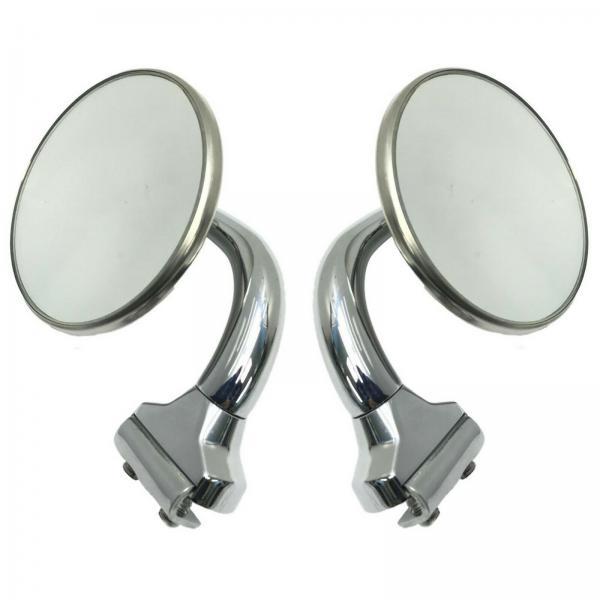 Mirrors 3 inch peep (PAIR) - short arm - suits chev, ford, hotrod , custom