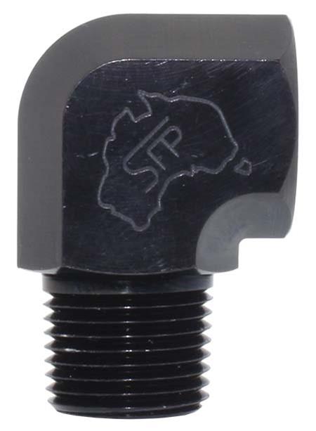 914-02-BLK 1/8 NPT male / female 90 degree