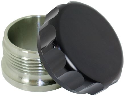 460-24-BLK 1.5in bore cap & aluminium bung assy -BLK