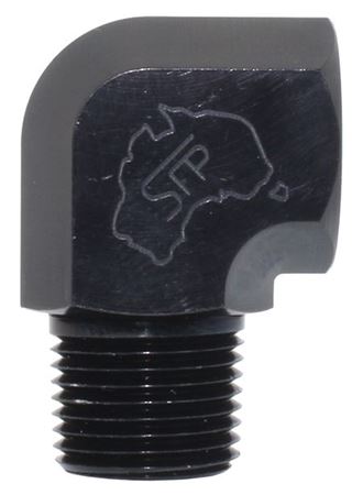 914-06-BLK 3/8" Male /Female 90 DEG - SS Racetech Rods & Customs