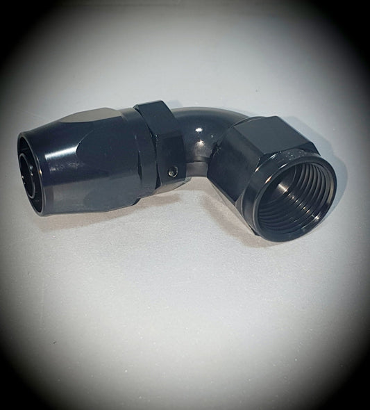 103 - 08 - BLK - 8 90 degree hose end blackSS Racetech Rods & CustomsSPEEDFLOW FITTINGS