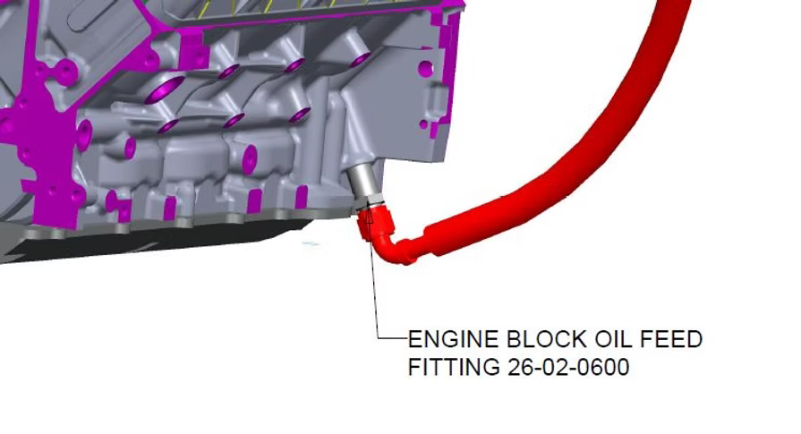Dailey Engineering LS oil feed fitting for OEM engine block, 16mm thread to -10 flare. by SS Racetech Rods & Customs