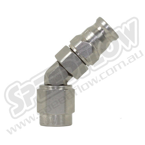 202-03  -3 45 degree hose end  - stainless
