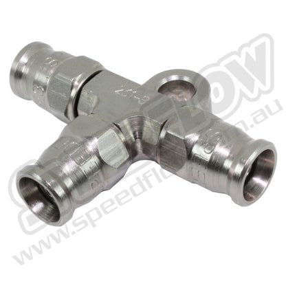 261-03-S -3 hose end tee with bracket - SS Racetech Rods & Customs