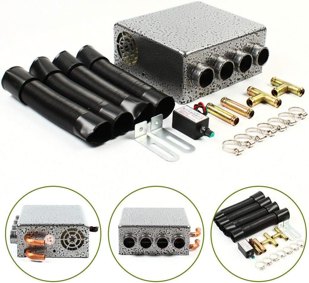 12V Under Dash Auxiliary Heater with Speed Switch – 4 Port | Car & Truck