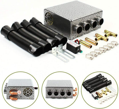 12V Under Dash Auxiliary Heater with Speed Switch – 4 Port | Car & Truck